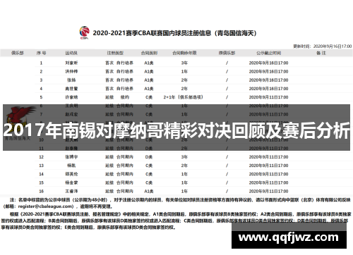2017年南锡对摩纳哥精彩对决回顾及赛后分析